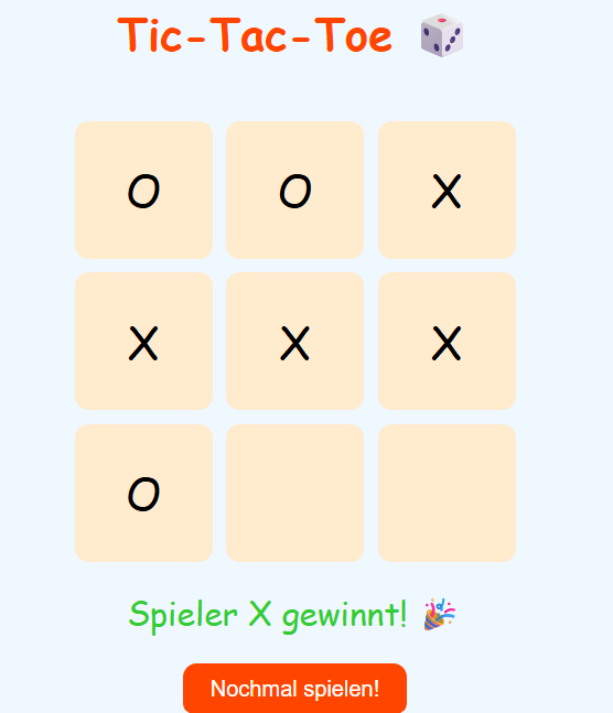 Tic-Tac-Toe two-player game made with MiniCoder voice coding for children
